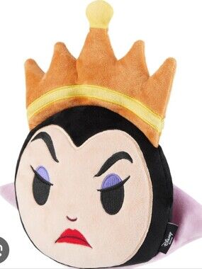 Disney Queen Face Plush Pillow - Cream, Pink, Gold